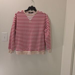 Red and White Striped Women's Sweater